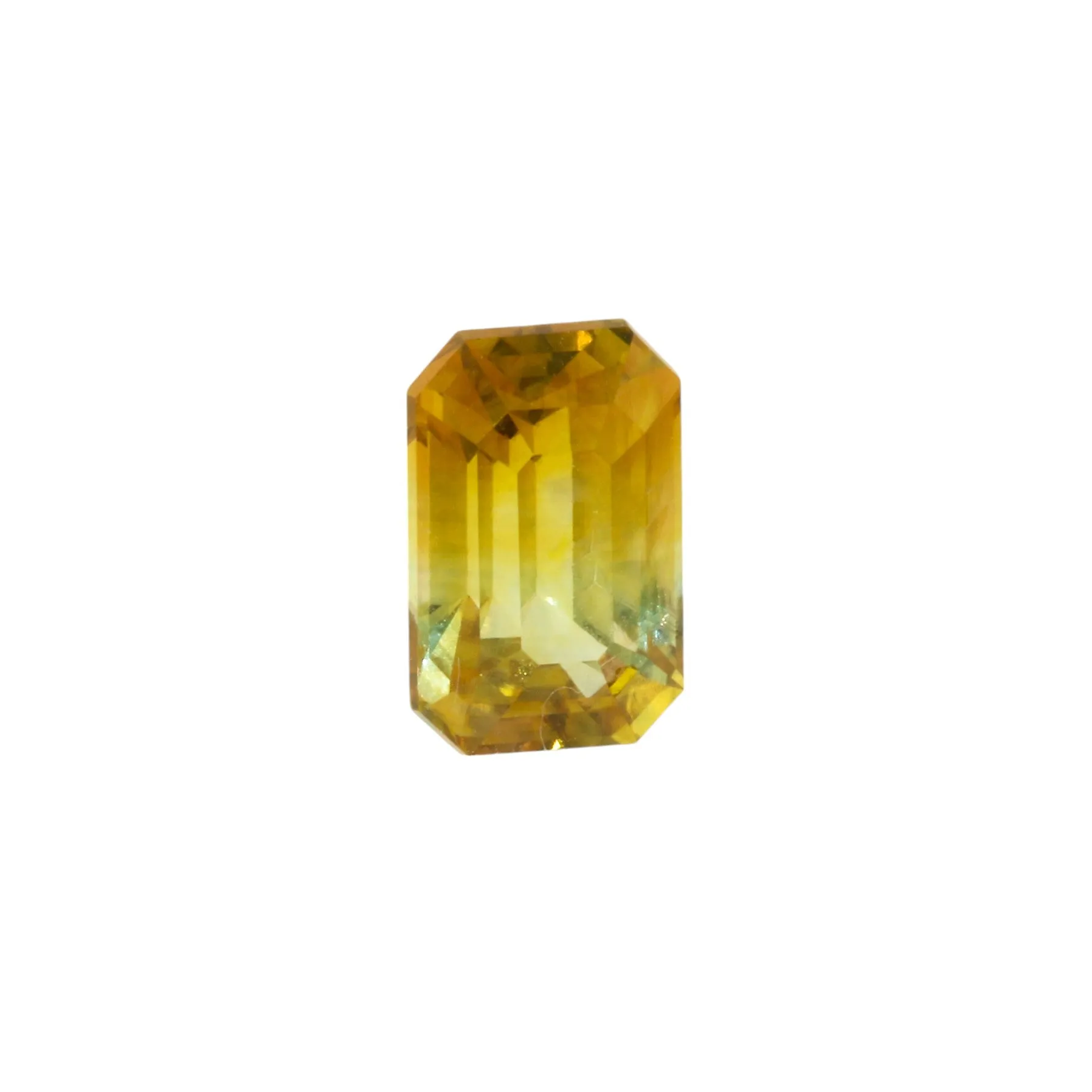 2.06ct Emerald Cut Yellow Parti Sapphire