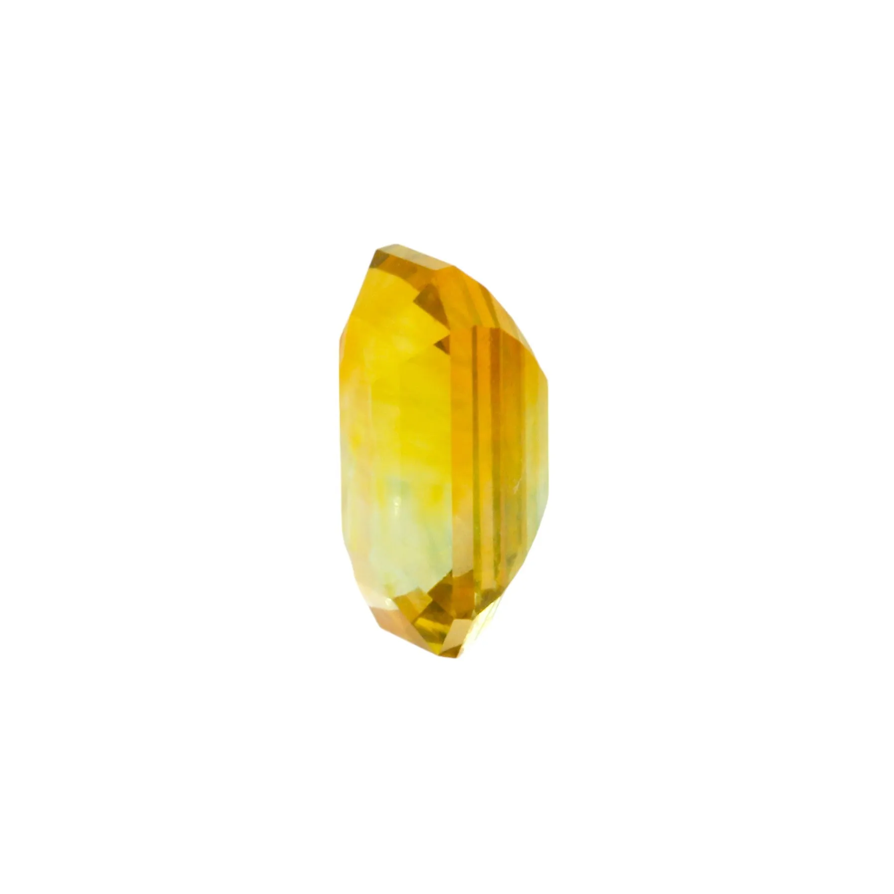 2.06ct Emerald Cut Yellow Parti Sapphire