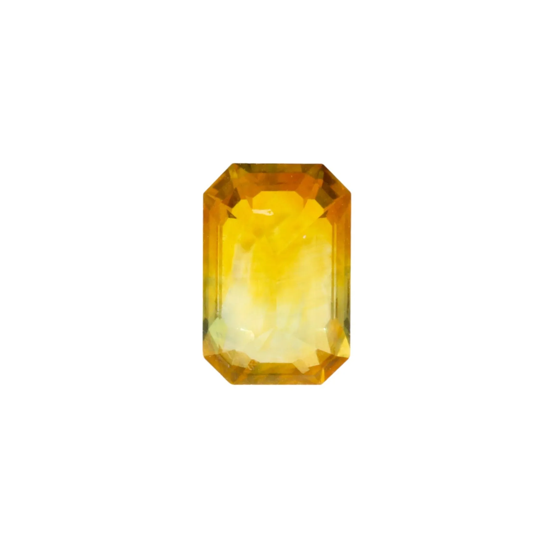 2.06ct Emerald Cut Yellow Parti Sapphire