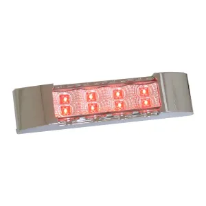 6"L RECT. SPYDER RED/CLEAR 8-LED MARKER/CLEARANCE LIGHT