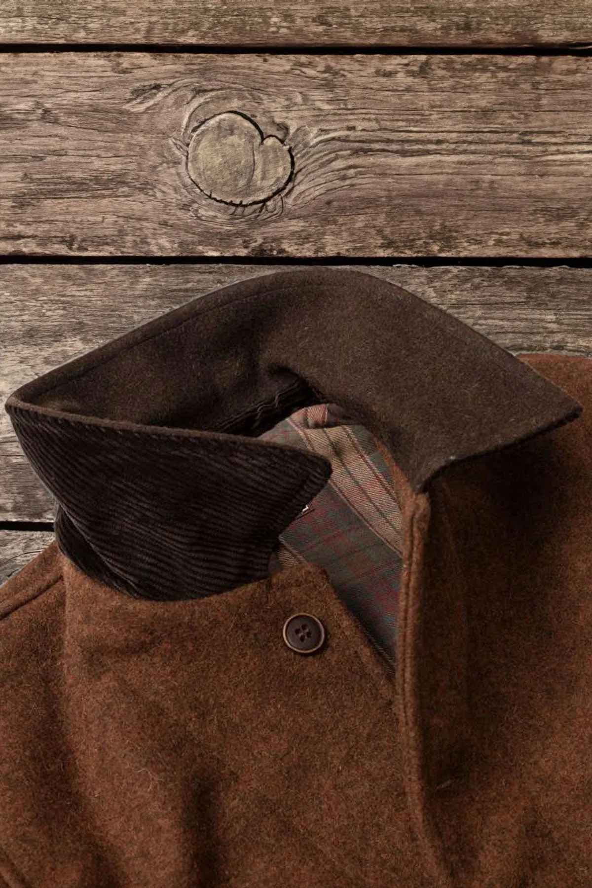 Stylish Brown Bootlegger Burel Wool Jacket (800g)