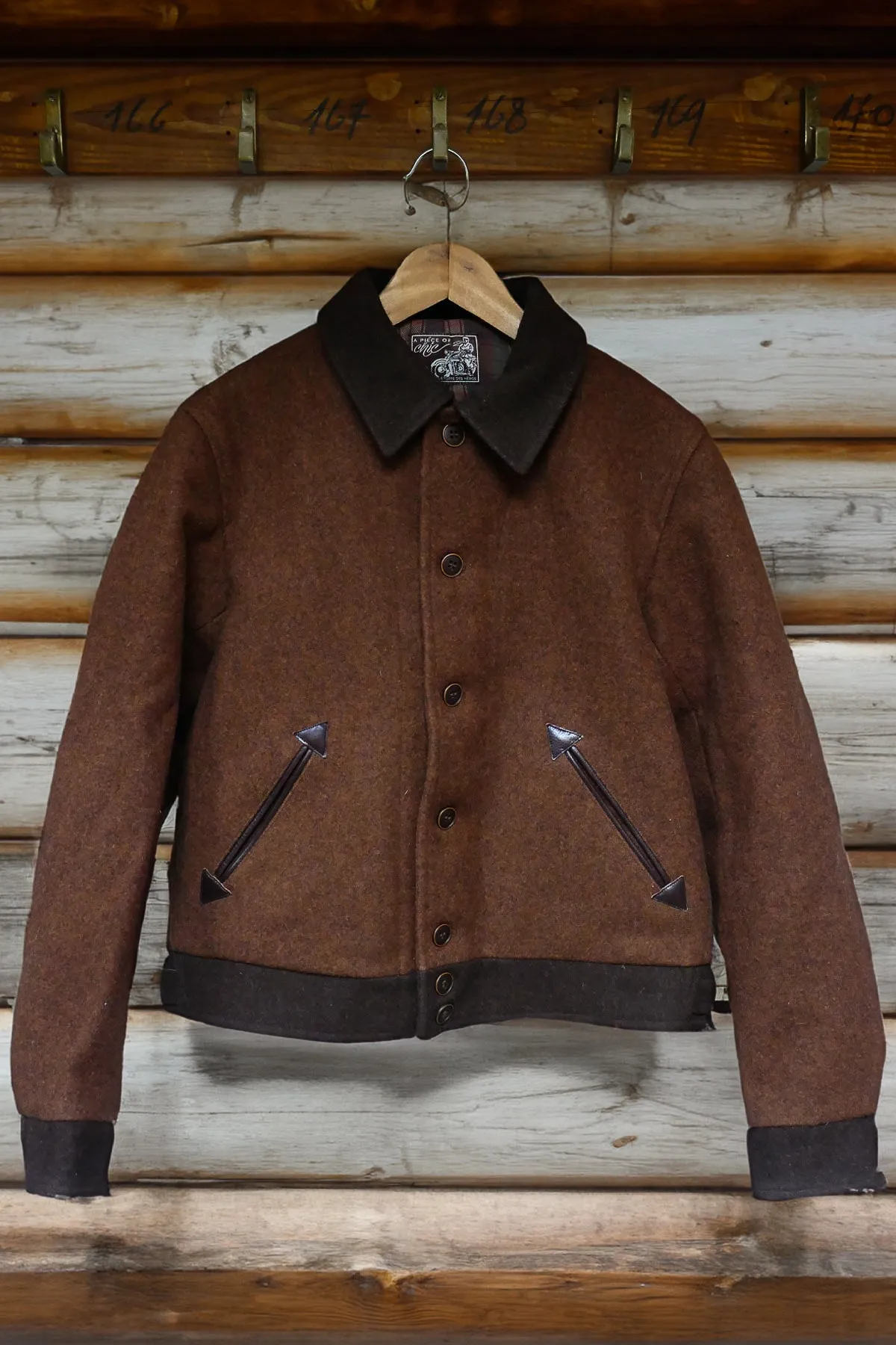 Stylish Brown Bootlegger Burel Wool Jacket (800g)