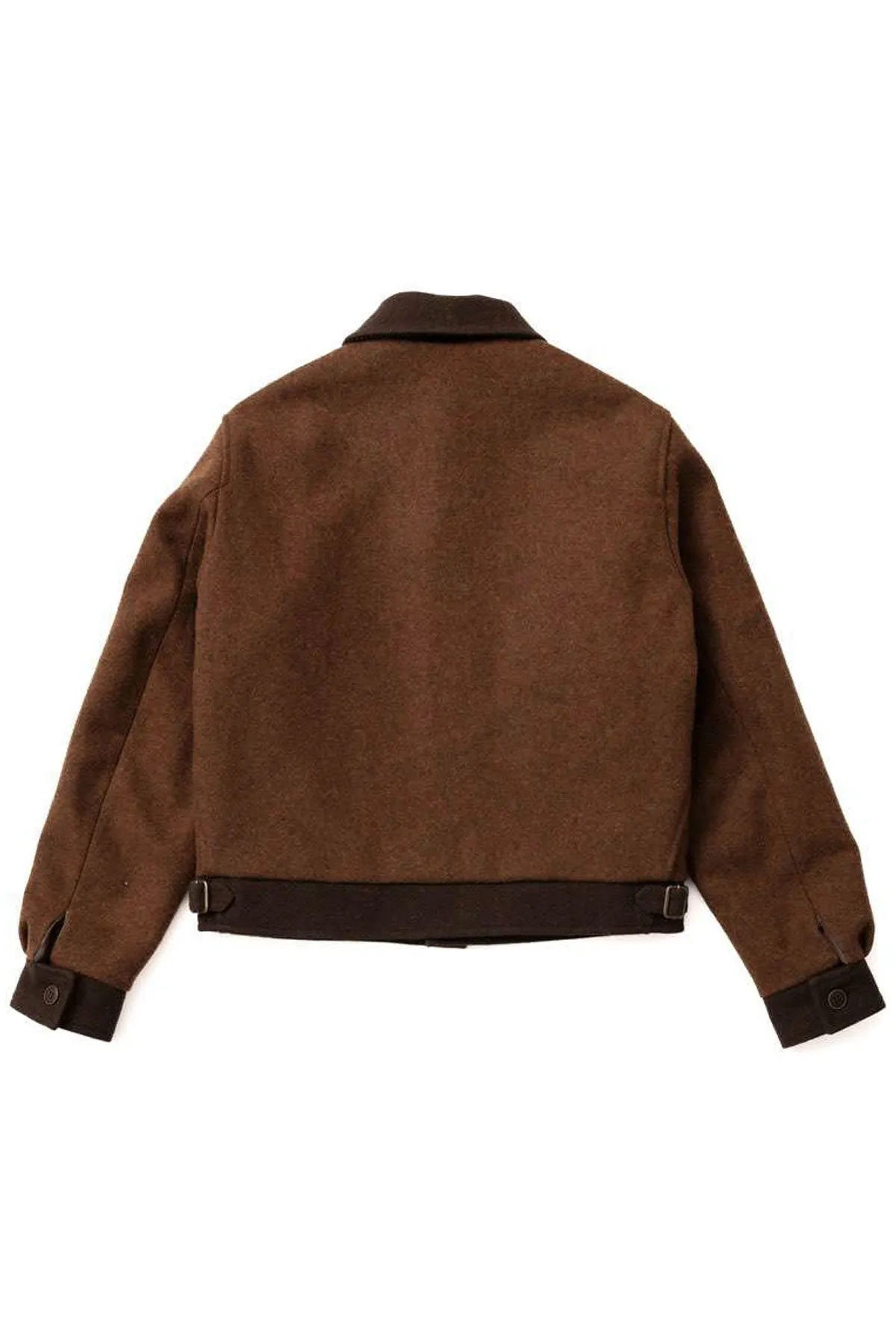 Stylish Brown Bootlegger Burel Wool Jacket (800g)