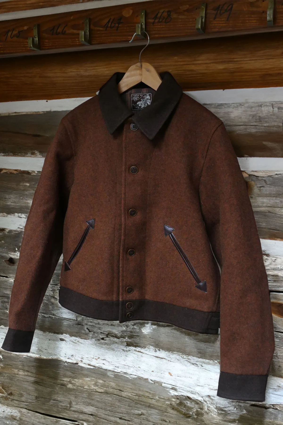 Stylish Brown Bootlegger Burel Wool Jacket (800g)