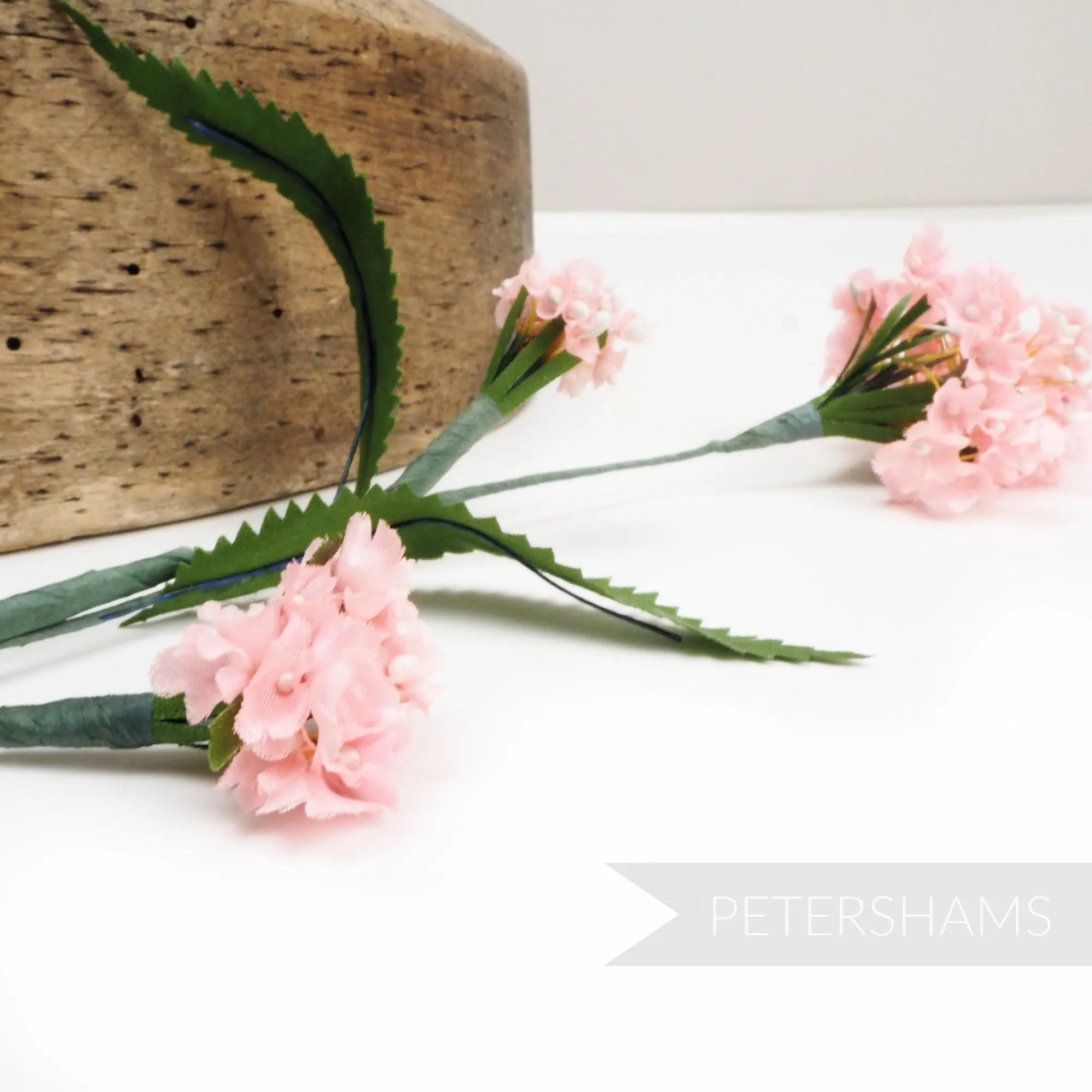 'Annette' Vintage Mini Bud Silk Flower Wired Spray Mount