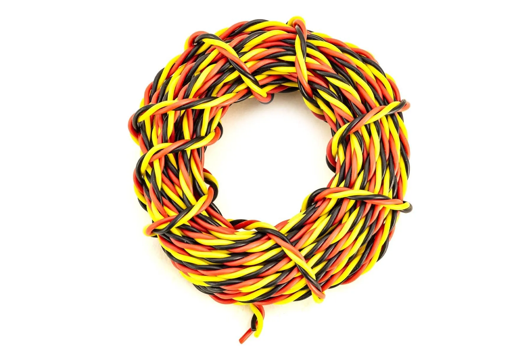 BenchCraft 26 Gauge Twisted Servo Wire - Yellow/Red/Black (5 Meters)