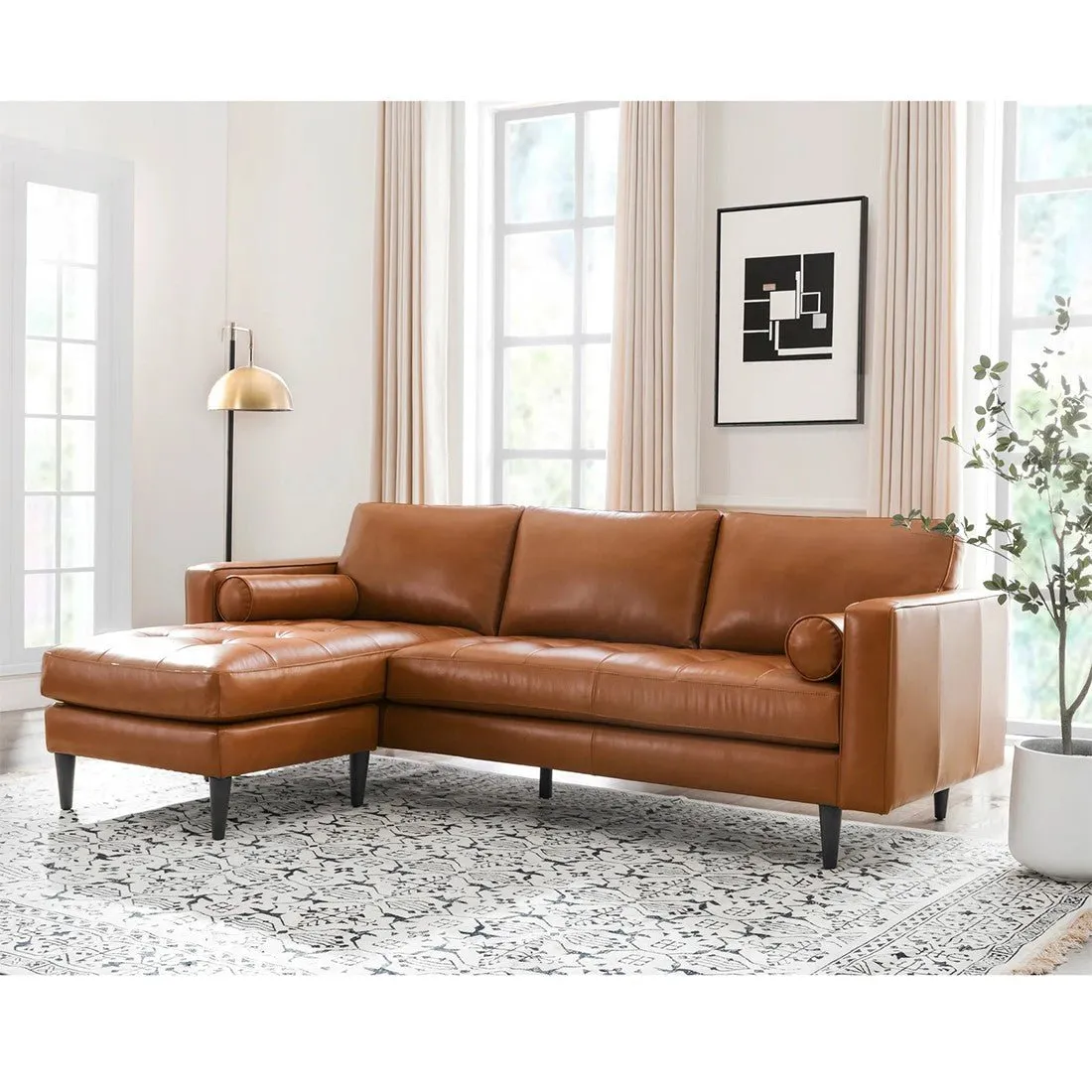 Bosco 4 Seater L Shap Leatherette Sofa