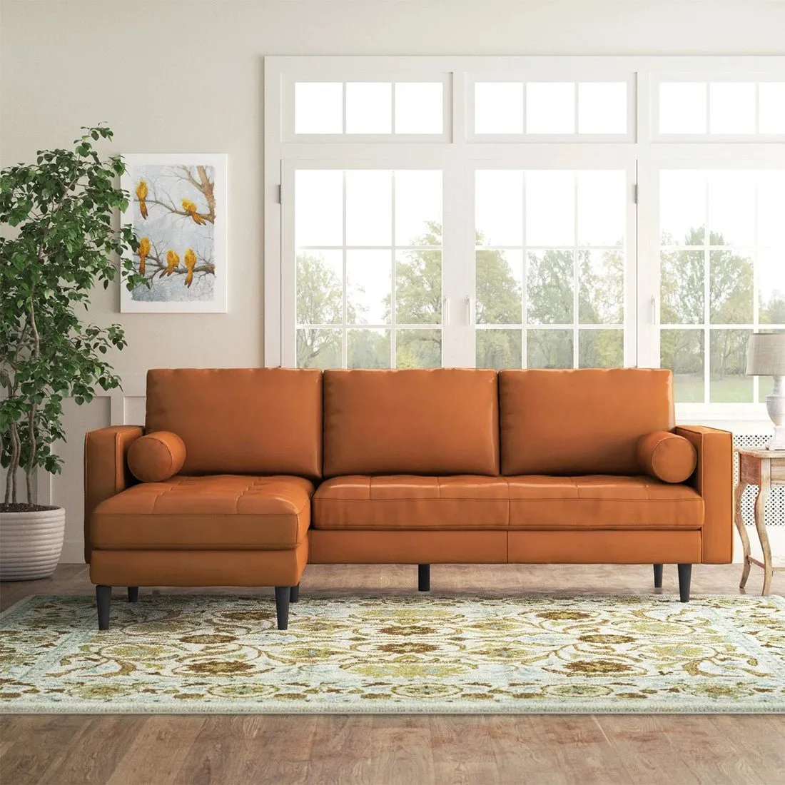 Bosco 4 Seater L Shap Leatherette Sofa