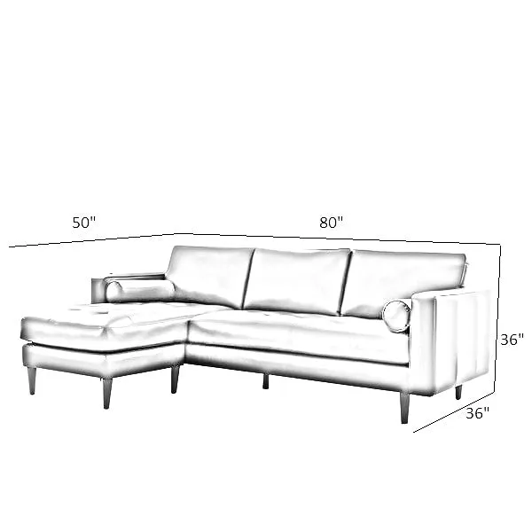 Bosco 4 Seater L Shap Leatherette Sofa