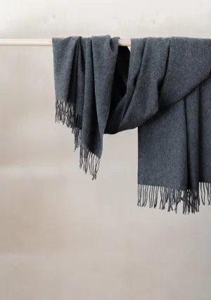 Cashmere Blanket Scarf in Charcoal Melange