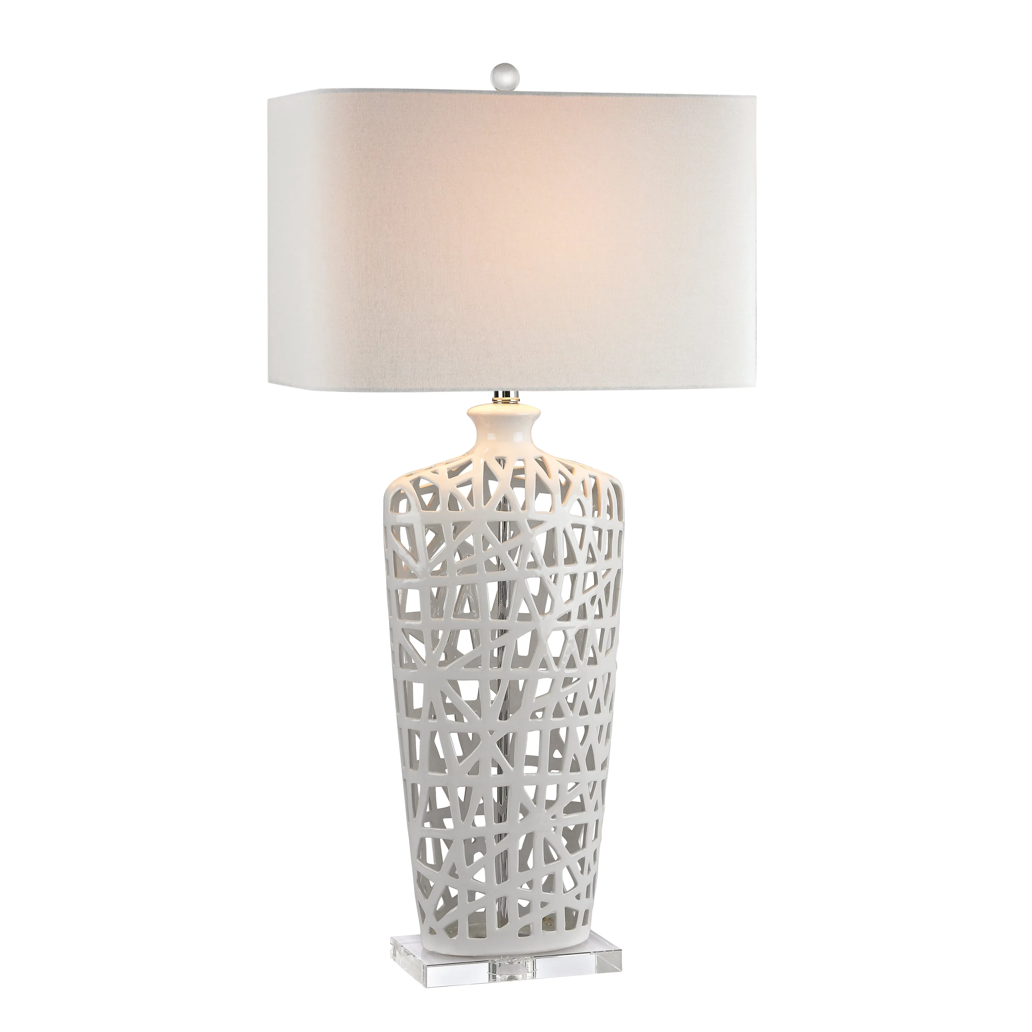 Dimond 36" Table Lamp in Off White Linen Hardback Shade