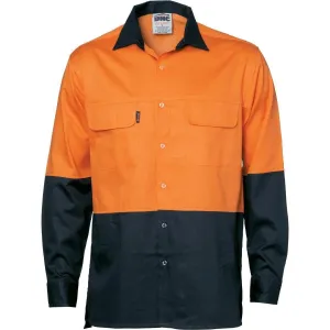 Dnc Workwear Hi-vis 3 Way Cool-breeze Long Sleeve Cotton Shirt - 3938