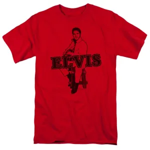 Elvis Presley Jamming Mens T Shirt Red