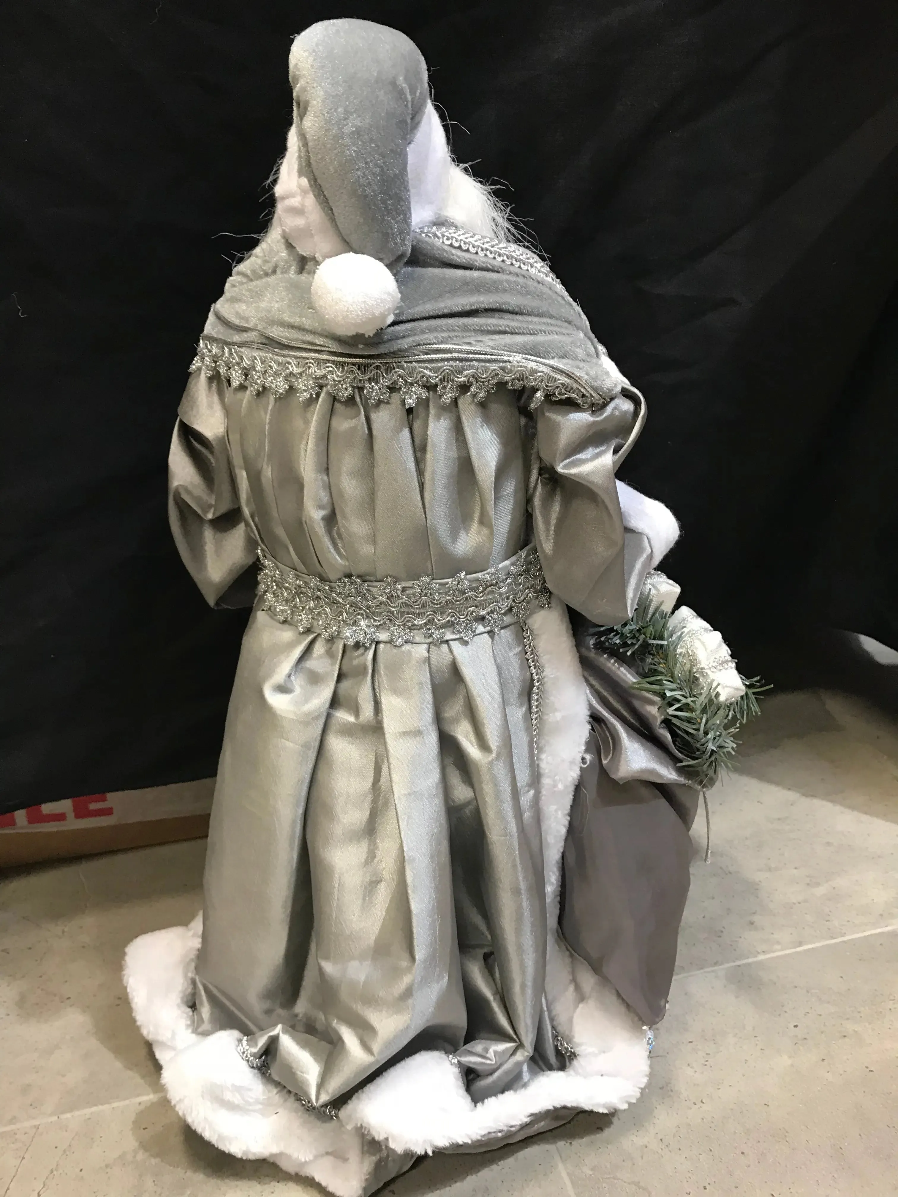 Grey & White Standing Santa Claus approx 55 cm