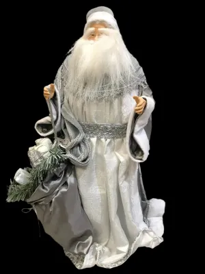 Grey & White Standing Santa Claus approx 55 cm