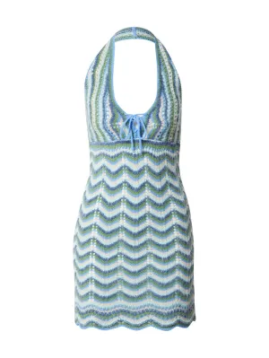 Knitted dress BDG, blue/light blue