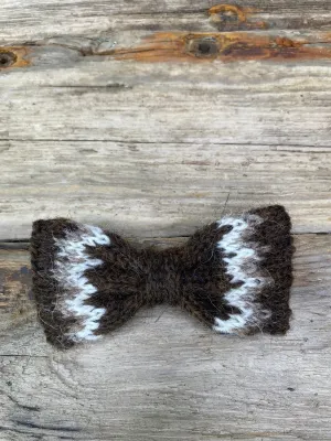 Knitted Wool Bow Tie - Dark Brown