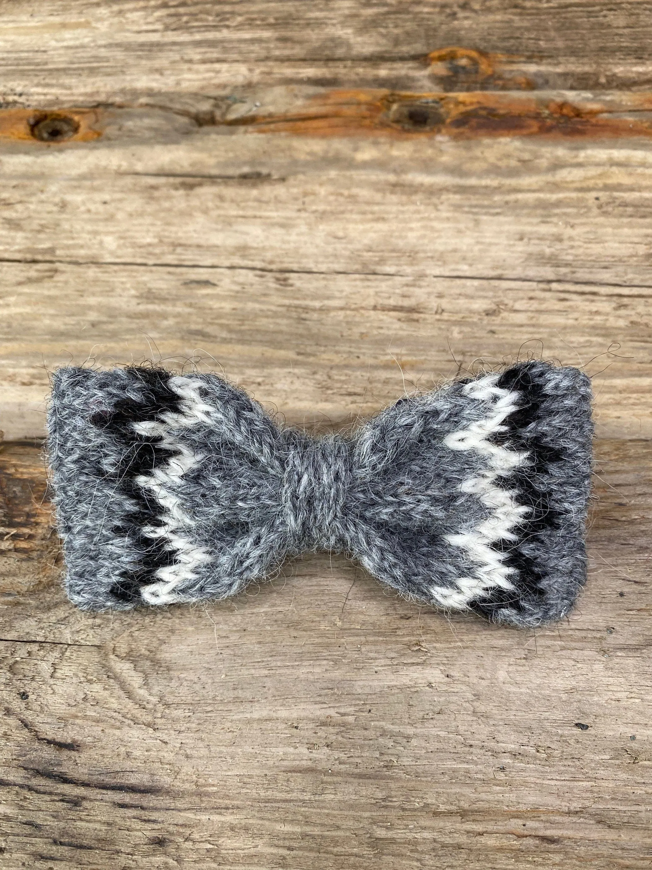 Knitted Wool Bow Tie - Dark Brown