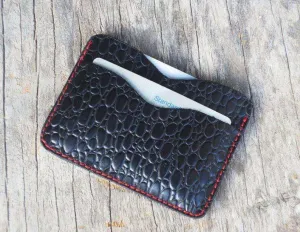 Minimalist Wallet, Alligator Texture wallet Minimalist Wallet Women, Minimalist Wallet Black Men Slim Wallet, Leather TACTICAL CARD HOLDER