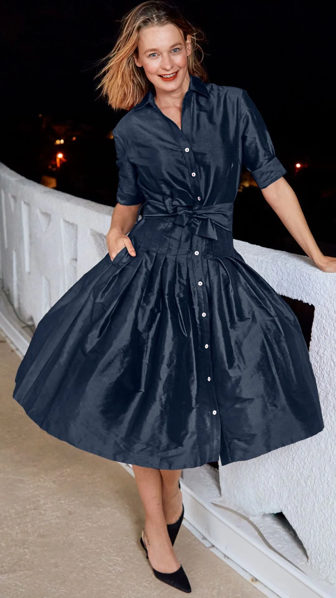 Stylish Mrs. Maisel-Inspired Vintage Dress with Elegant Details