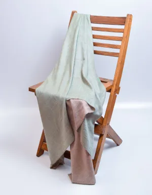 Peachy Mint Handwoven Reversible Cashmere Pashmina Shawl