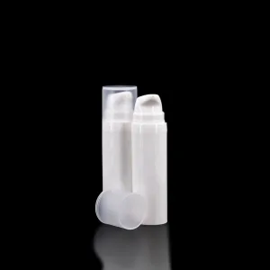 Pure 15 ML White PP Airless Bottle with Frosted Cap