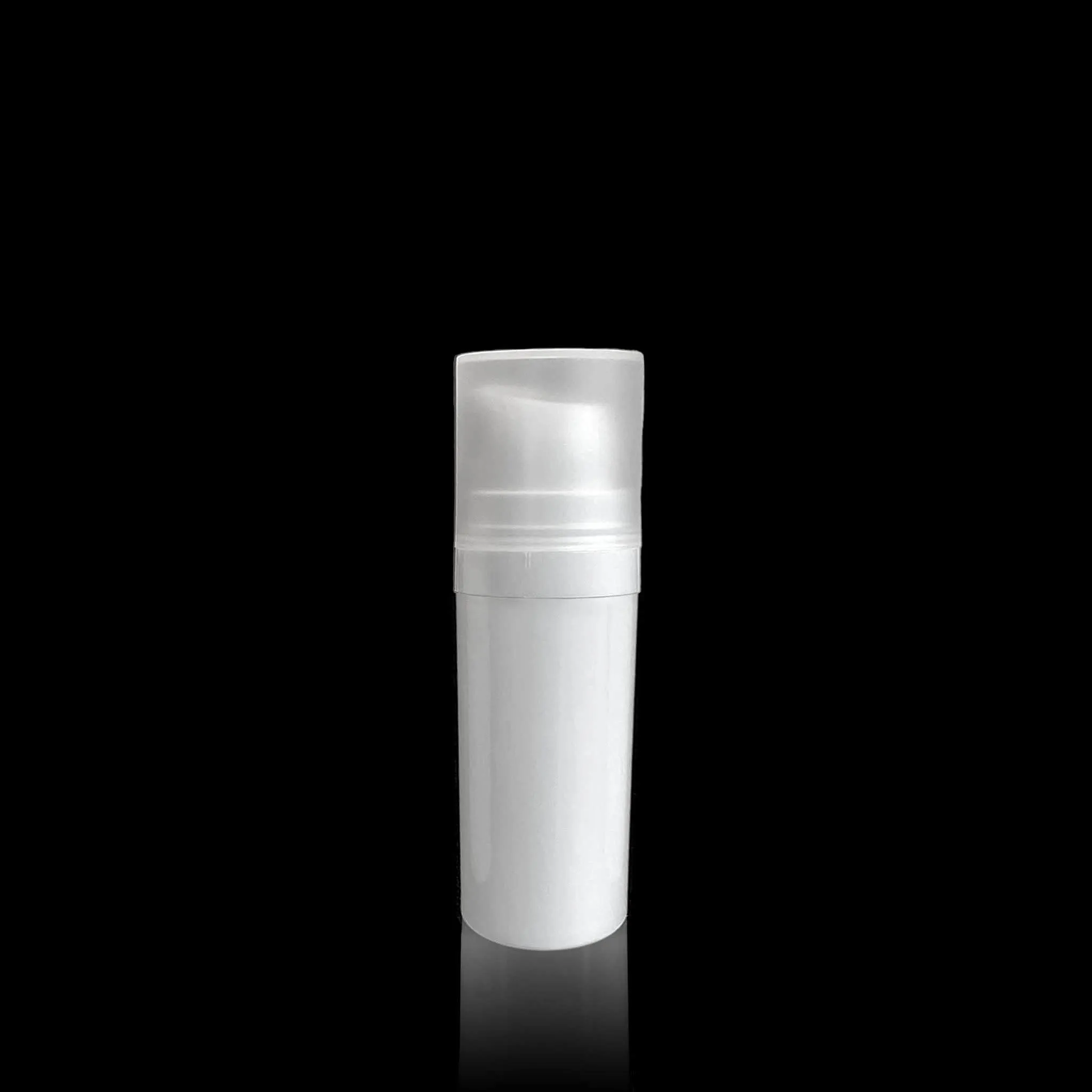 Pure 15 ML White PP Airless Bottle with Frosted Cap