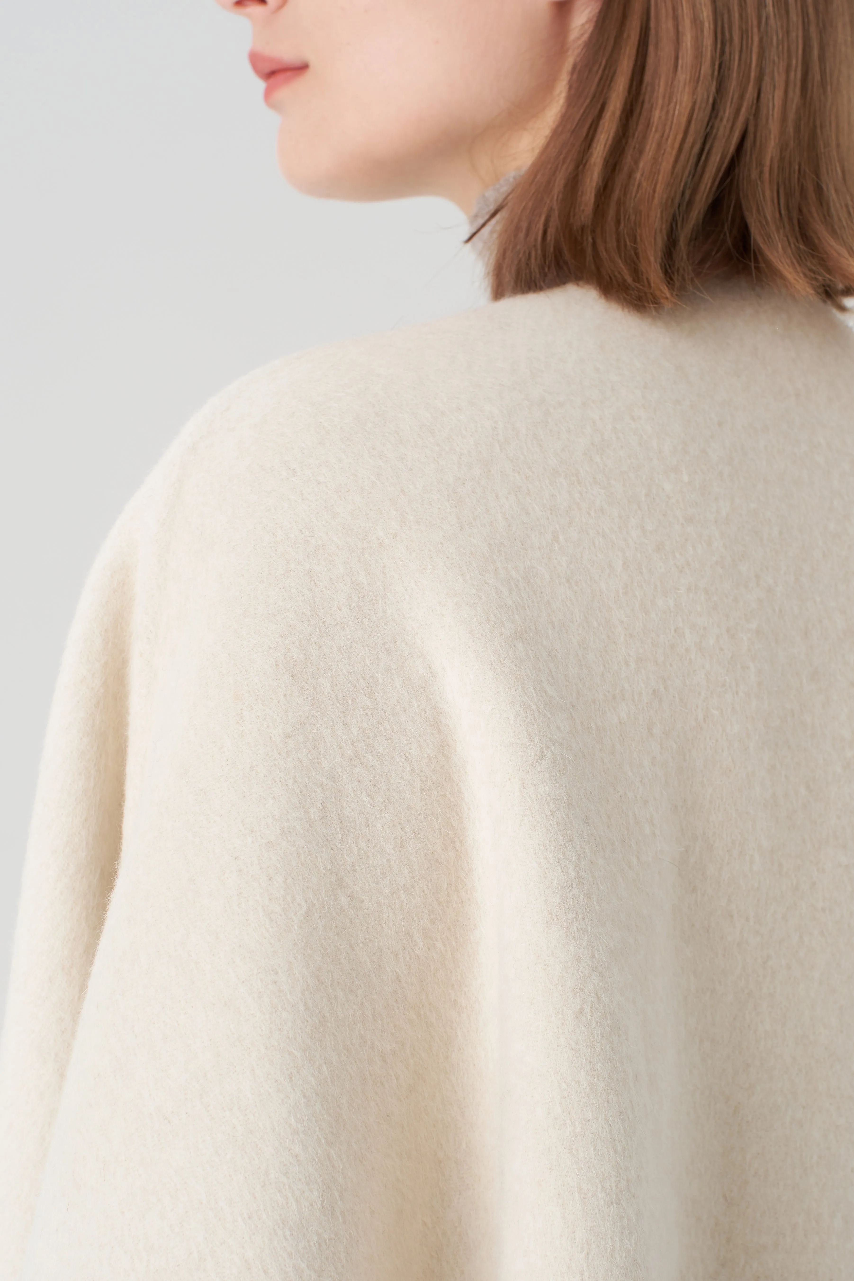 Reversible Cashmere  Silk Cape - Oatmeal/Beige