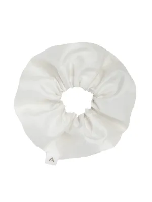 Soleil Solid Silk Scrunchie - White