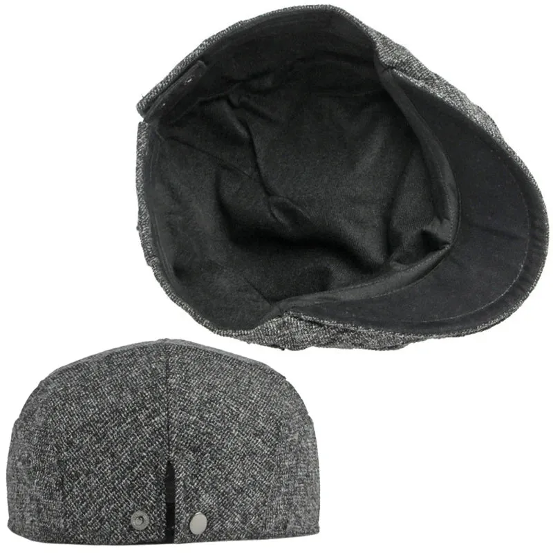 Stylish Solid Color Wool Flat Cap