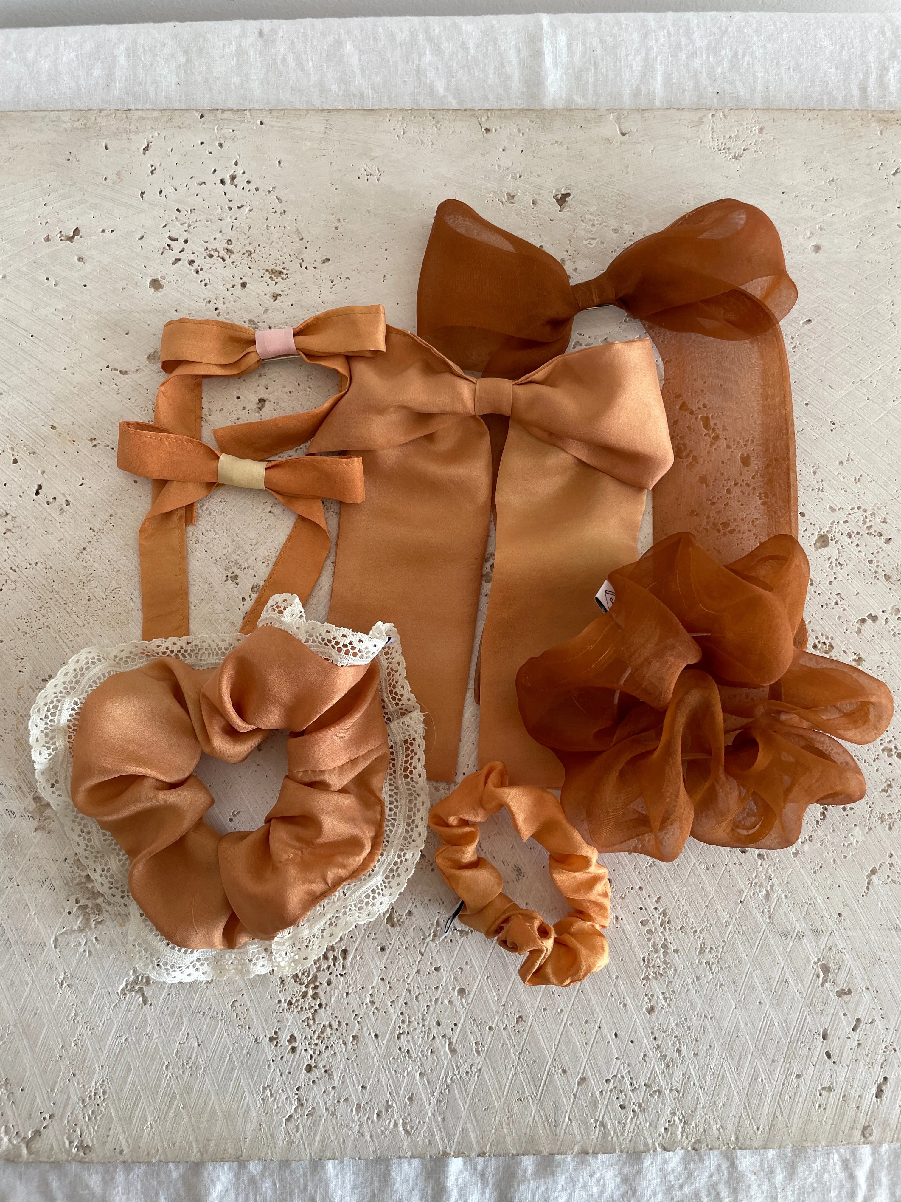 Tangerine Silk Organza Scrunchie