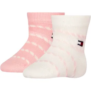 Tommy Hilfiger Soft Pink Baby Socks 2-pack Breton Stripe