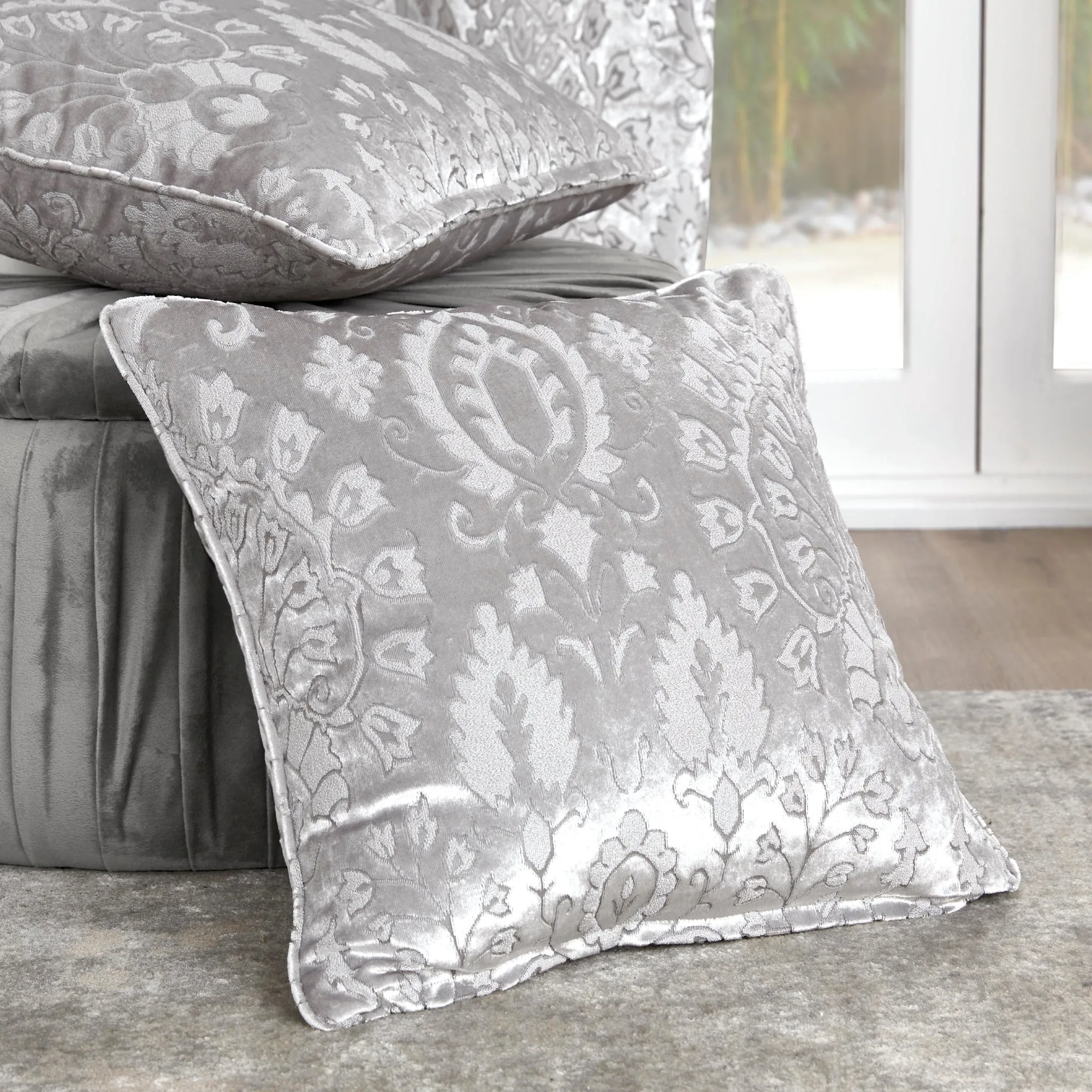 Trinity Cushion by Curtina in Silver 43 x 43cm