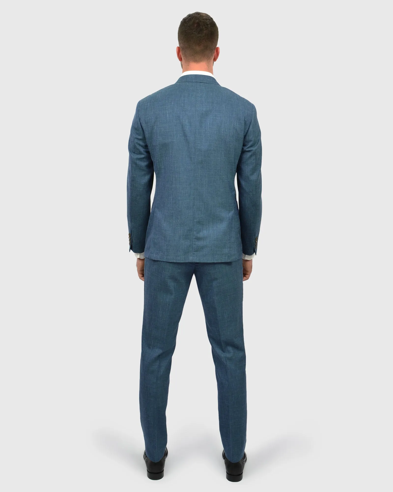 VINCENT & FRANKS VFFGI764 TEAL LINEN / WOOL SUIT