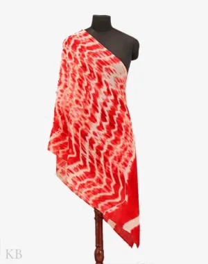 White Red Pure Pashmina Stole